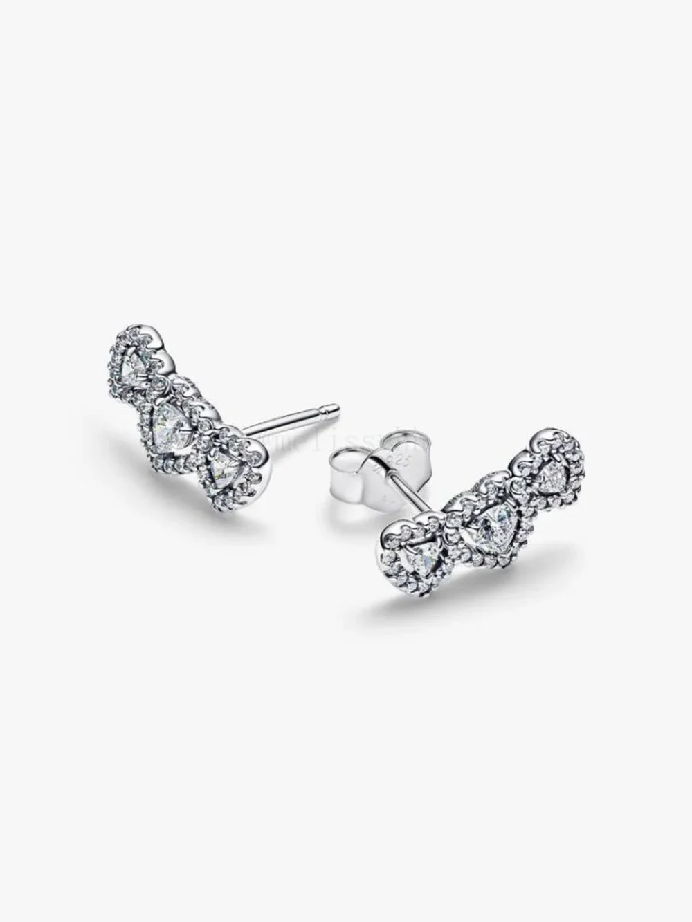 Pandora Halo Heart Trilogy Stud Earrings